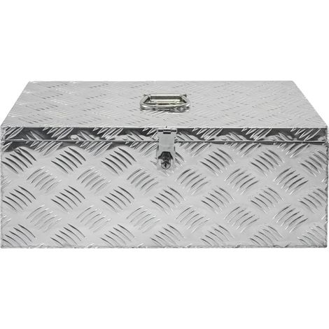 Caja de herramientas de aluminio para remolque, 56 x 28 x 23 cm, cerradura integrada, compatibilidad universal, diseño resistente al agua, solución de almacenamiento de herramientas. (1/5)
