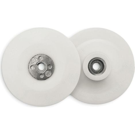 Flexipads World Class White Angle Grinder Pad – 100mm (4-inch), 3/8 x 24 UNF Thread, Model FLE20030 (1/3)