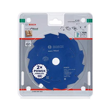 Bosch lama per sega circolare Expert for Wood per seghe circolari a batteria 160x1,5x20 mm 12 - 2608644502 (1/4)