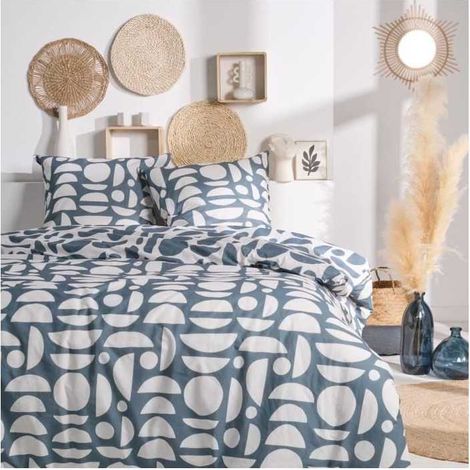 PARURE DE LIT TODAY - HOUSSE DE COUETTE 220X240 + 2 TAIES D OREILLER 63X63 - 100% COTON 57 fils - SUNSHINE 14.22