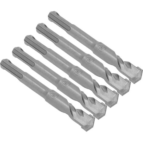 5-teiliger Bohrhammer-Bohrer mit Hartmetallspitze, spiralförmig, 2 Schneiden, Schlagbohrer für Ziegel und Stein, 110 mm, 14 mm/0,55 Zoll Öffnungsdurchmesser (1/5)