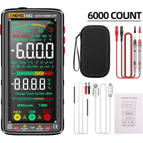 Online Store – Multimètre numérique intelligent rechargeable – Mesure tension, courant, résistance, diode, fréquence – Protection anti-brûlure, mode intelligent (1/5)