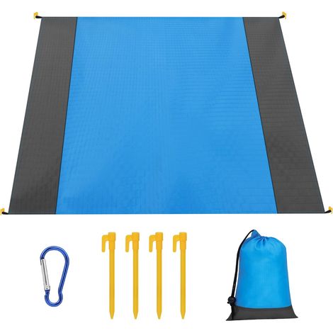 Tapis de plage 210 x 200 cm, imperméable et anti-sable, couverture de pique-nique, grande taille, ultraléger.