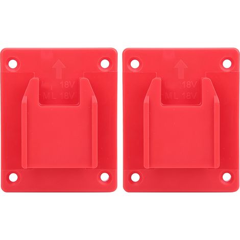 Set mit 2 Wandhalterungen, kompatibel mit dem Milwaukee M18 18V/20V Elektrowerkzeug (rot). (1/5)