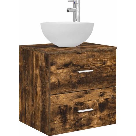 Wandmontierte Waschtisch Geräucherte Eiche 49,5 x 41 x 64,5 cm vidaXL