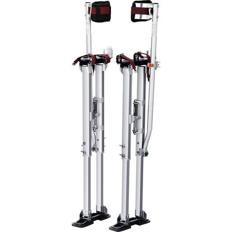 Confort en hauteur - échasses plaquiste réglables 91,4-126,7 cm en aluminium, pour pieds 27-29 cm (1/5)