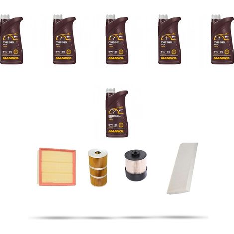Kit tagliando 4 FILTRI e 6L OLIO compatibile con Opel Vivaro B 1.6 CDTI 85kw dal 2015 (1/5)