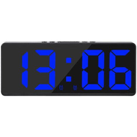 Grande Horloge Murale Numérique Intelligente APP Contrôle Heure/Date/Déclencheur Sonore et Fonction de Compte à Rebours Luminosité Continue et Alarme de Volume avec Fonction Snooze - Coque Noir (1/4)