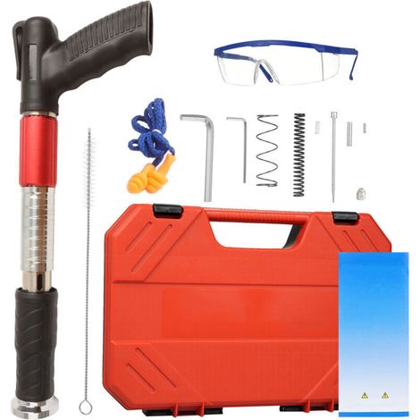 [JAMAIS UTILISÉ]Pistolet a Clou Manuel, Cloueur Beton , 5 Vitesses Double Silencieux Cloueuse Pneumatique, Cloueur a Poudre pour Plafonds, Tuyaux, Installation de Circuits, Décoration Intérieure