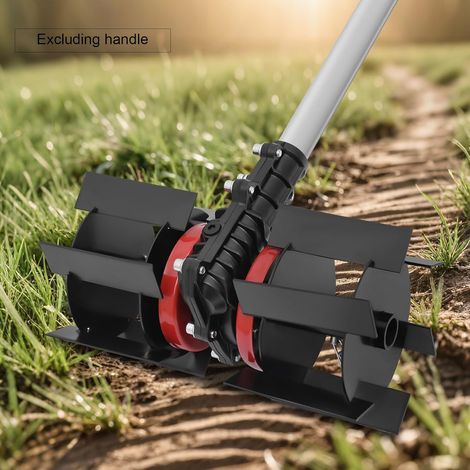 Weeding Wheel Attachment for Lawn Mower 9 Teeth, Universal Weed Remover Tool 241515 cm, Garden Grass Weeder for Tiller Scarifier, Blades Soil Loosening Weeding Accessory (1/5)