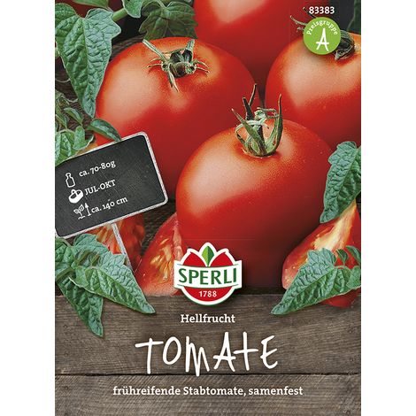 Sperli – Tomate à tuteurer Hellfrucht – Graines de légumes, fruits ronds, hauteur env. 140 cm (1/2)