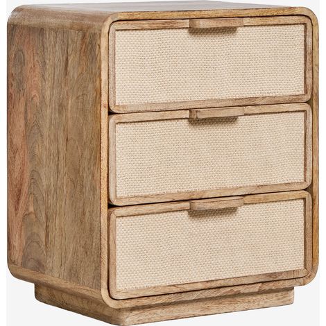 SKLUM Nachttisch 50x35 cm aus Mangoholz, MDF und Jute Abrams Mango-Holz (1/5)