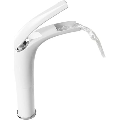 Mitigeur lavabo cascade, cuivre, noir, pour vasque sur plan (1/5)