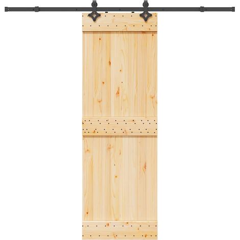 Puerta corredera con herrajes madera maciza de pino 70x210 cm vidaXL (1/5)