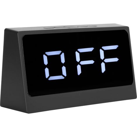 Réveil numérique LED silencieux avec affichage intelligent de la température et de la date, miroir de maquillage de bureau lumineux à grand écran (noir) (1/5)