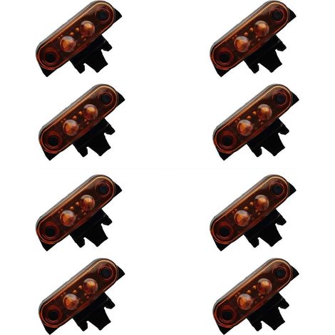 8 feux de position latéraux 24 V pour camions Volvo FH FH16 FM (références 82116545, 21087346 et 842208821), lumière jaune (1/5)