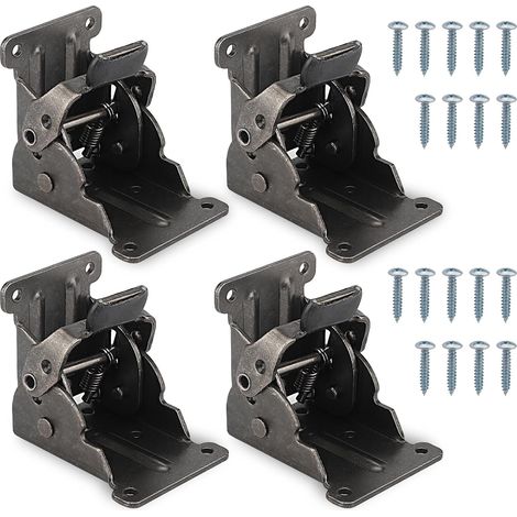 Charnières pour pieds de table pliante à 90° - Lot de 4 charnières autobloquantes 68 x 63 x 54 mm, accessoires pour table pliante avec verrouillage, capacité de charge 80 kg (1/5)