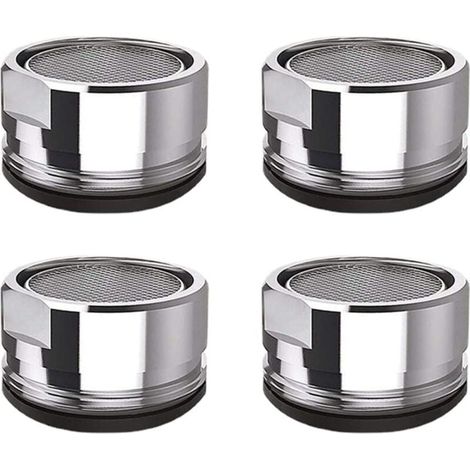Lot de 4 filtres aérateurs de robinet en acier inoxydable M24, adaptés aux robinets de cuisine et de salle de bain. (1/4)