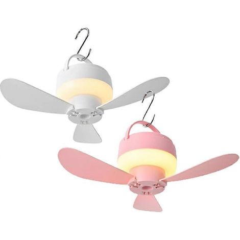Ventilateur de camping avec lumière, lot de 3 ventilateurs de camping rechargeables avec lumière, ventilateur de tente USB portable 3/5 vitesses, petit ventilateur de plafond pour le camping (1/5)