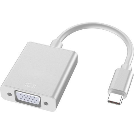 Adaptateur USB-C vers VGA, Thunderbolt 3 (Type-C) mâle vers VGA femelle, compatible avec Google Chromebook Pixel et MacBook Pro 2020, 2019 et 2018. (1/5)