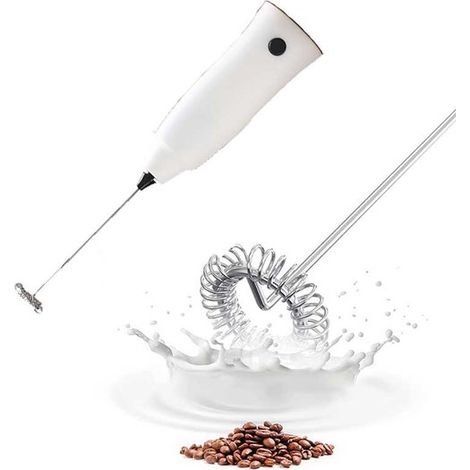 Espumador de leche eléctrico, Agitador de café, Agitador portátil, Batidor de huevos, chocolate caliente, café, huevos, zumos y cócteles, Negro (1/5)