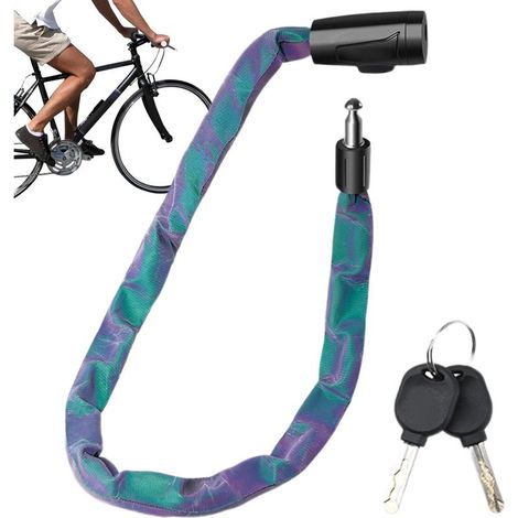 2 5 Ft Security Chain, Weatherproof Reflective Cable Lock, Multi Purpose Heavy Duty Anti Theft Padlock, Rust Resistant, Gate Lock Keys for Outdoor Use (1/5)
