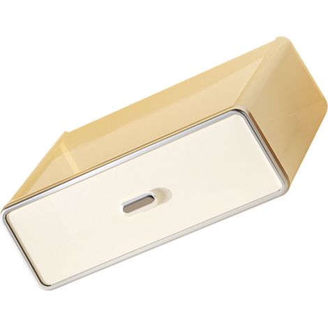 Schubladenförmige Aufbewahrungsbox für Kosmetikartikel am Schreibtisch, transparentes PET, stapelbar, unterteilte Schmuckaufbewahrungsbox, cremeweiß. (1/5)