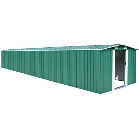 Casetta da giardino casetta per cabine ripostiglio casetta per la casa casetta per attrezzi da esterno robusta 257 x 779 x 181 cm acciaio zincato verde 020022373