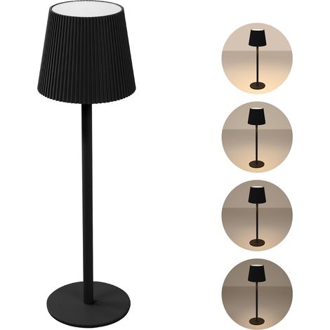 ML-Design LED Tischlampe kabellos mit Touch, Schwarz, Ø10x36 cm, Dimmbare Nachttischlampe 4 Stufen, Warmweißes Licht, Akku Tischleuchte USB-C, Schreibtischlampe Leselampe, LED Lampe Wiederaufladbar (1/5)