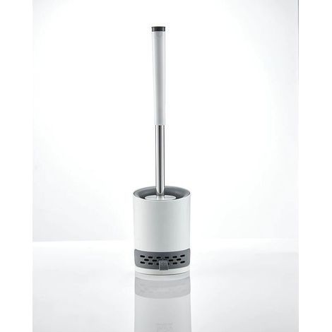 Brosse WC Brosse de Toilette en Silicone Antibactérienne Balayette WC Balai Brosse Ensemble avec Support Suspendu Pincette Cachée Boue de Diatomées Crochet Adhésif Manche de Abattant WC pour Mai (1/4)