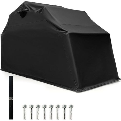COSTWAY Motorrad Abdeckplane 345 x 137 x 190 cm, Motorradabdeckung Oxford-Stoff mit Metallrahmen, Motorradplane Wasserdicht Winterfest, Motorrad Garage Outdoor für Motor Moped Roller Motorroller
