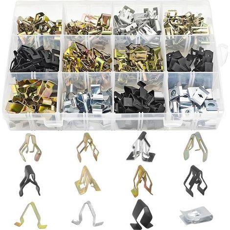 Set di 240 clip di fissaggio in metallo per cruscotto e console centrale delle auto, rivestimento del bagagliaio e clip a C per una facile installazione. (1/5)