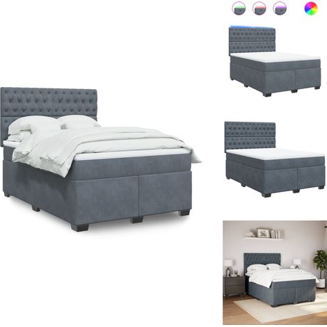 Sommier à lattes de lit et matelas Gris foncé 140x190cm Velours - Sommier À Lattes De Lit - Sommiers À Lattes De Lit - Lit - Meuble De Chambre À Coucher (1/5)