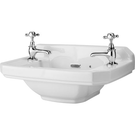Hudson Reed Richmond Cloakroom Basin 515mm Wide - 2 Tap Hole (1/3)