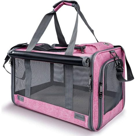 Sac de transport pliable souple pour chat/chien/animal de compagnie, transport portable pour chiots/animaux de compagnie pour chats/chiens avec bandoulière et tapis amovible, panier pour chat durable (1/5)