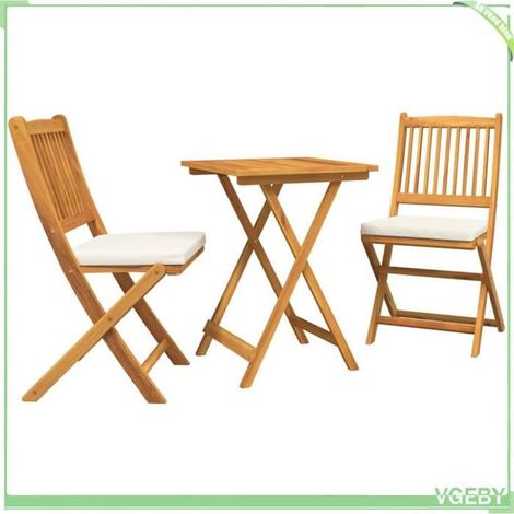 Ensemble bistro de jardin 3 pcs - FAFEICY - 42000951 - Marron - Bois d'acacia massif - Design moderne (1/5)