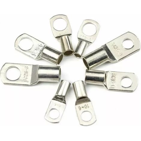 Assortiment de 240 cosses tubulaires pour câbles, 6-35 mm², cosses à œillet, connecteurs à fourche, embouts de câble. (1/5)