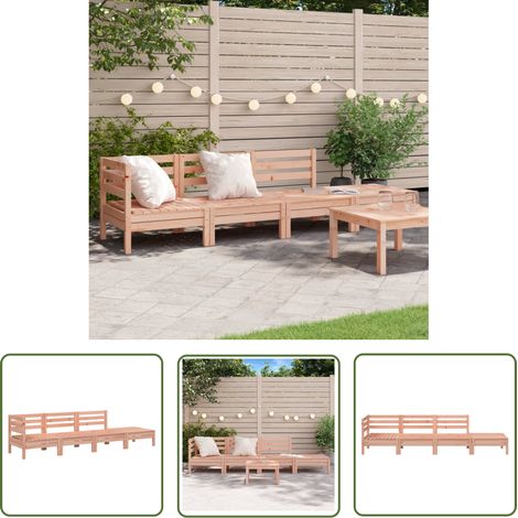 The Living Store Gartensofa 4-Sitzer Massivholz Douglasie - Outdoor Möbel - Gartenmöbel Set - Holz Gartenmöbel - Douglasie Gartenmöbel - Lounge Set (1/5)