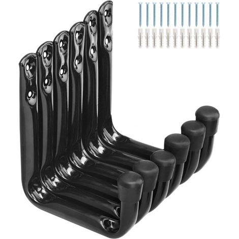 Lot de 6 crochets de garage pour suspendre des objets résistants, crochets de rangement pour chaise, supports de suspension de garage, crochets muraux pour échelle, vélo, tuyau, jardin (1/5)