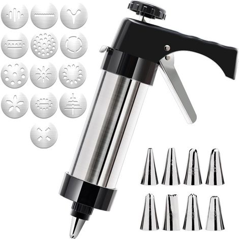 Pistolet à Biscuits Spritz avec 13 Disques et 8 Douilles à Glaçage pour Pâtisserie de Noël et Fêtes (1/5)
