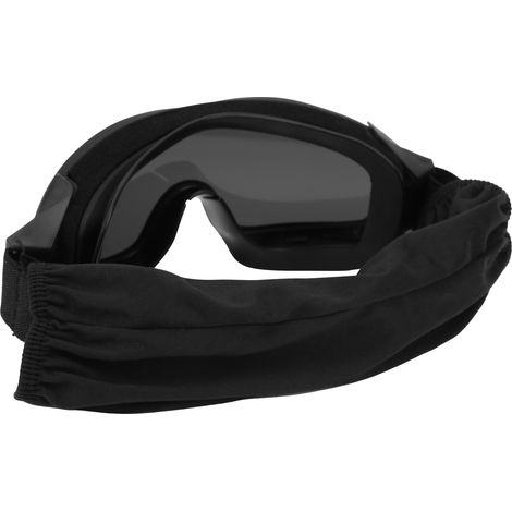 Lunettes de sécurité anti-impact militaires, résistantes aux explosions et anti-poussière (verre teinté gris, monture noire)