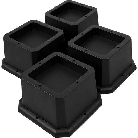 Supports de Meuble 5 cm - Rehausseurs de Lit Robustes pour Pieds de Chaise et Table - Surélévateurs de Meubles pour Lit et Canapé (Lot de 4, Noir)