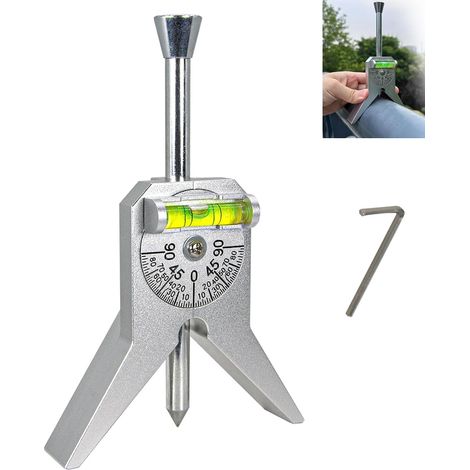Pipe center finder,  pipe diameter measurement,  pipe feeding tools with centering head,  measures pipe diameters greater than 0.5",  with a 4" Y-type bubble protractor (1/5)