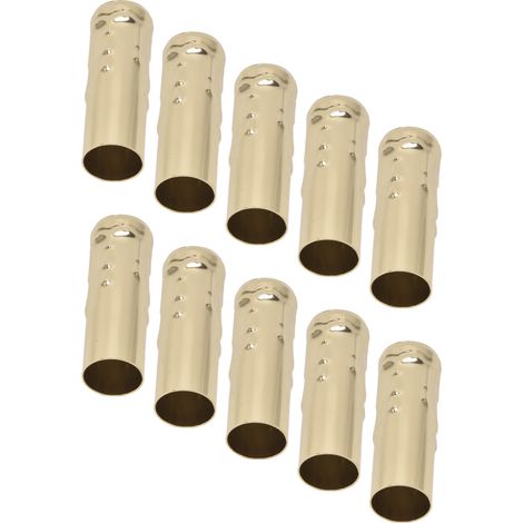 Lot de 10 tubes métalliques E14 pour douilles de lampes à bougie, 25 x 80 mm, dorés (1/5)