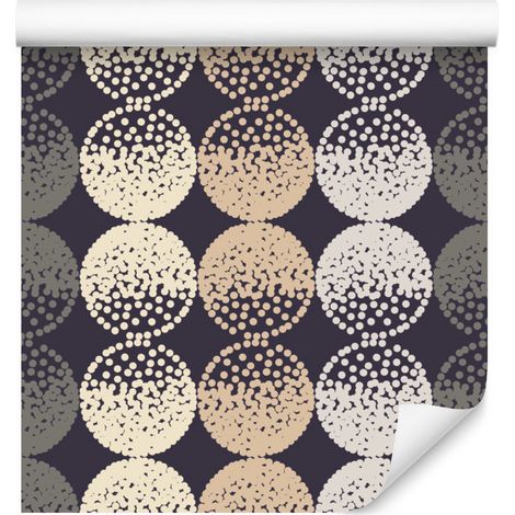 Papier peint à pois marron et beige pour salon et chambre 50x1000 cm (1/5)
