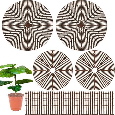 4-teiliges Set mit Blumentöpfen-Erdeschutzgittern und 40 Ankern (20,5 x 11,8 Zoll) (1/5)