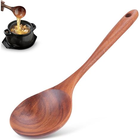 Louche En Bois - 1 Pièce - Hêtre Naturel - Manche Long 24cm - Cuisine Et - Pour Soupe Et Sauce (1/5)