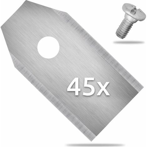 Lame de tondeuse,45 Pcs Lames de Rechange en Acier Inoxydable, Lame Robot Tondeuse Compatible avec Husqvarna Automower/Gardena/Yardforce/Sileno/McCulloch - avec vis (1/5)