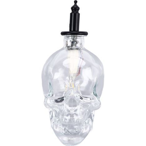 Applique murale vintage fer + verre – forme crâne – industrielle – ampoule G9 – couloir / chambre – 110-220V