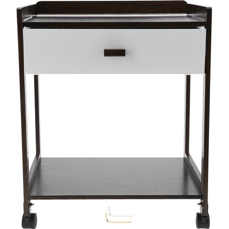 Table de chevet en bambou avec tiroir et roulettes, design moderne et écologique, idéale pour chambre ou salon, facile à déplacer (1/5)